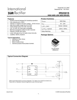 IRS2301S 数据手册首页