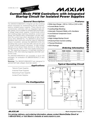 MAX5014-MAX5015 datasheet cover page