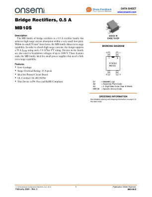 MB10S datasheet cover page
