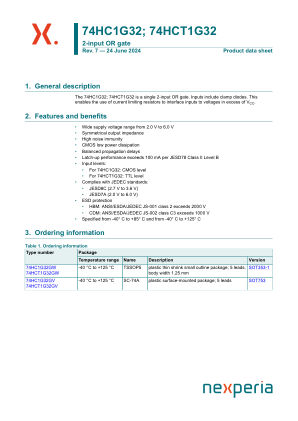 74HC1G32GW datasheet cover page