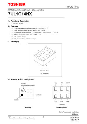 7UL1G14NX 数据手册首页