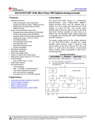 DAC121S101-SEP 数据手册首页