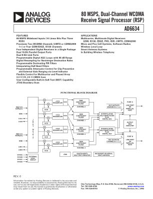 AD6634 datasheet cover page