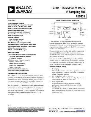 AD9433 数据手册首页