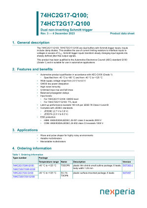 74HCT2G17GW-Q100H datasheet cover page