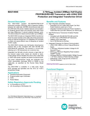 MAX14940 datasheet cover page