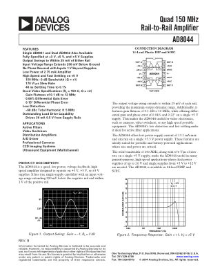AD8044 数据手册首页