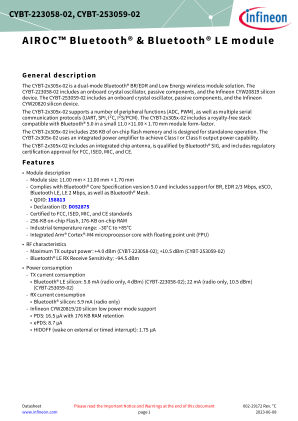 CYBT-223058-02 datasheet cover page