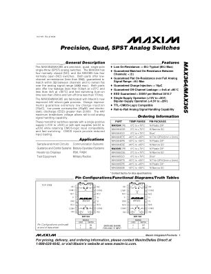 MAX364-MAX365 数据手册首页