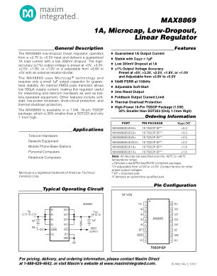 MAX8869 datasheet cover page