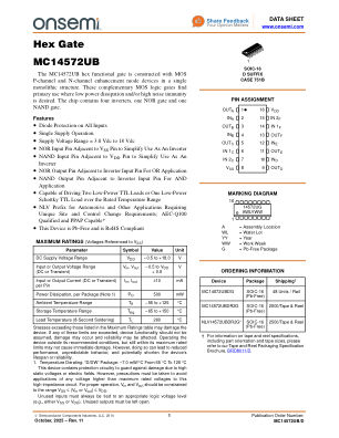 MC14572UB 数据手册首页