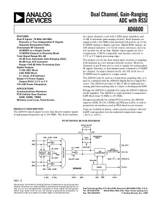 AD6600 datasheet cover page