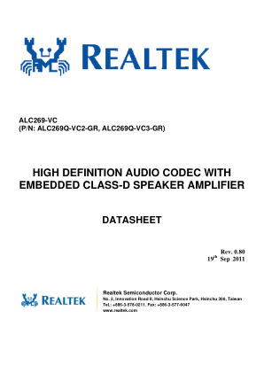 ALC269Q-VC3-GR datasheet cover page