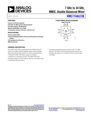 HMC774ALC3B 数据手册首页