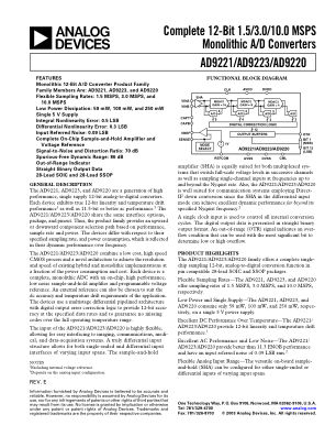 AD9221 数据手册首页