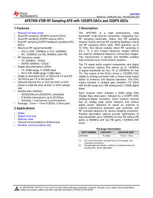 AFE7950 datasheet cover page