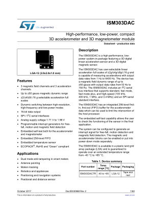 ISM303DAC 数据手册首页