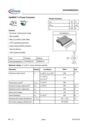 IAUS240N08S5N019 数据手册首页