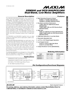 MAX2651-MAX2653 数据手册首页