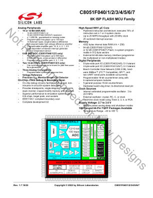 C8051F040-TB-K datasheet cover page