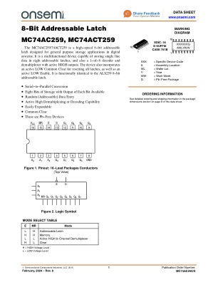 MC74AC259 数据手册首页