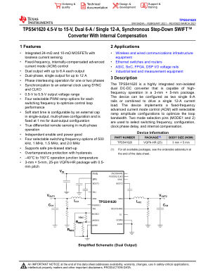 TPS541620 datasheet cover page