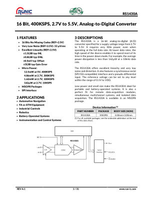 RS1430A 数据手册首页