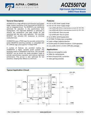 AOZ5507QI 数据手册首页