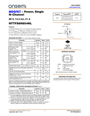 NTTFS6H854NL 数据手册首页