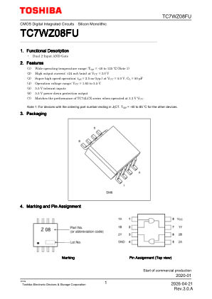 TC7WZ08FU 数据手册首页