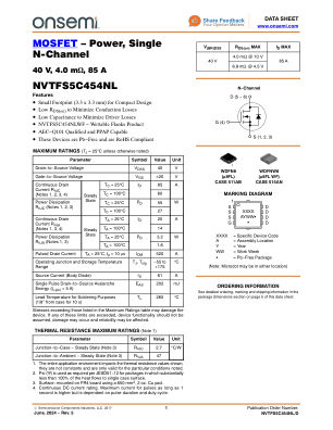 NVTFS5C454NL 数据手册首页