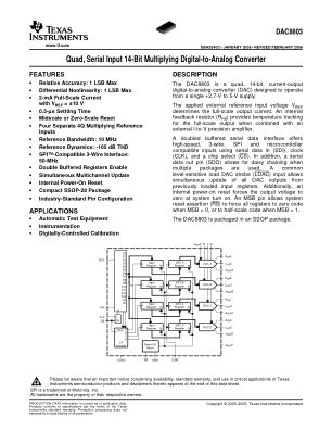 DAC8803 datasheet cover page