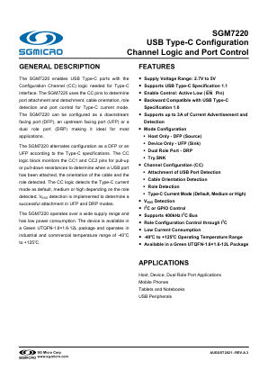 SGM7220 datasheet cover page