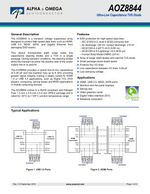 AOZ8844DT datasheet cover page