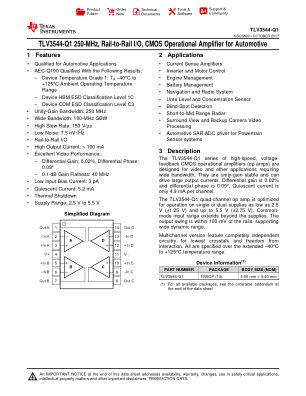 TLV3544-Q1 datasheet cover page