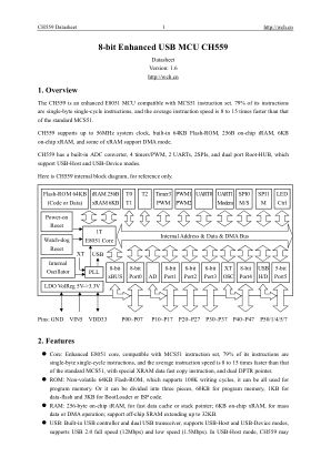 CH559L 数据手册首页