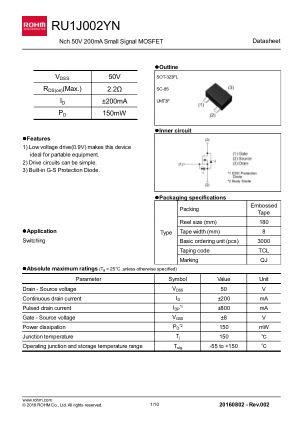RU1J002YN 数据手册首页