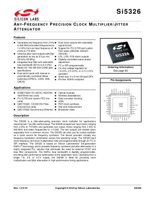 SI5326C-C-GMR datasheet cover page