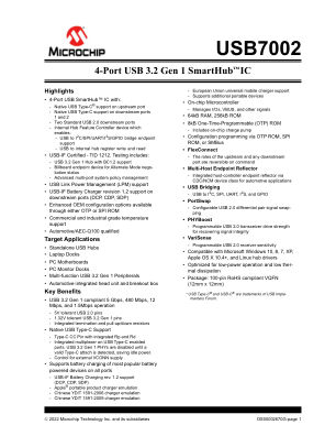 USB7002T-I 数据手册首页