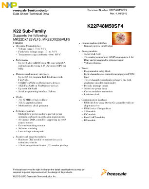 K22P48M50SF4 数据手册首页