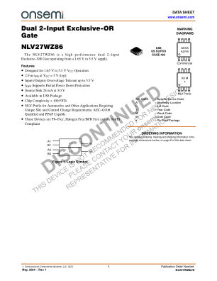 NLV27WZ86 数据手册首页