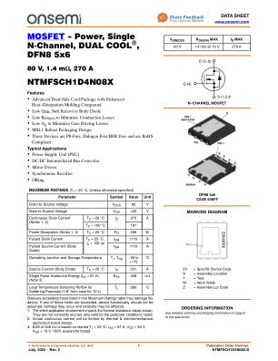 NTMFSCH1D4N08X datasheet cover page