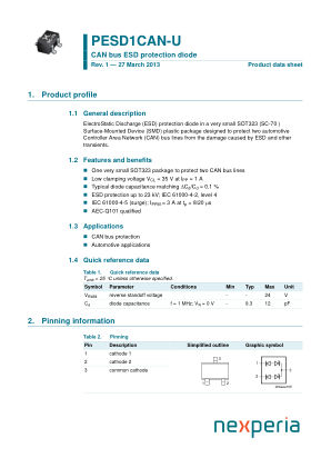 PESD1CAN-UX datasheet cover page
