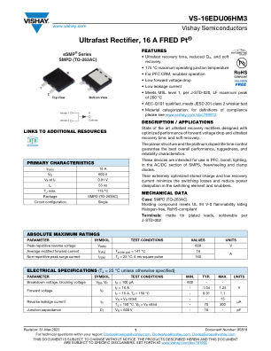 VS-16EDU06HM3 datasheet cover page