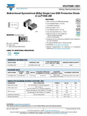VCUT05B1DD1 datasheet cover page