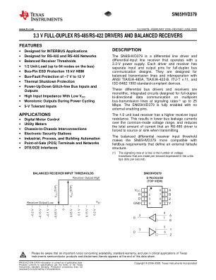 SN65HVD379 datasheet cover page