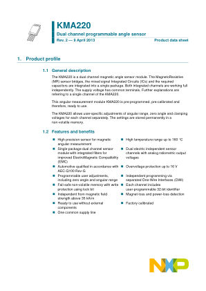 KMA220 datasheet cover page