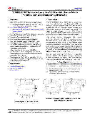 TPS4800-Q1 datasheet cover page