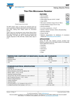MIF datasheet cover page