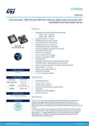 ILPS22QS datasheet cover page